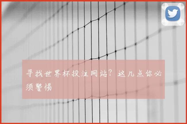 寻找世界杯投注网站?这几点你必须警惕